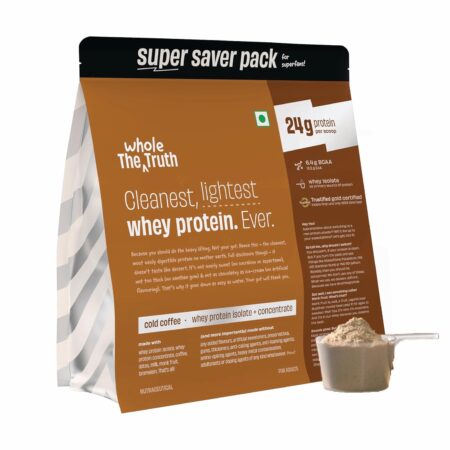 The Whole Truth Whey Protein Isolate+Concentrate | Cold Coffee 2 kg