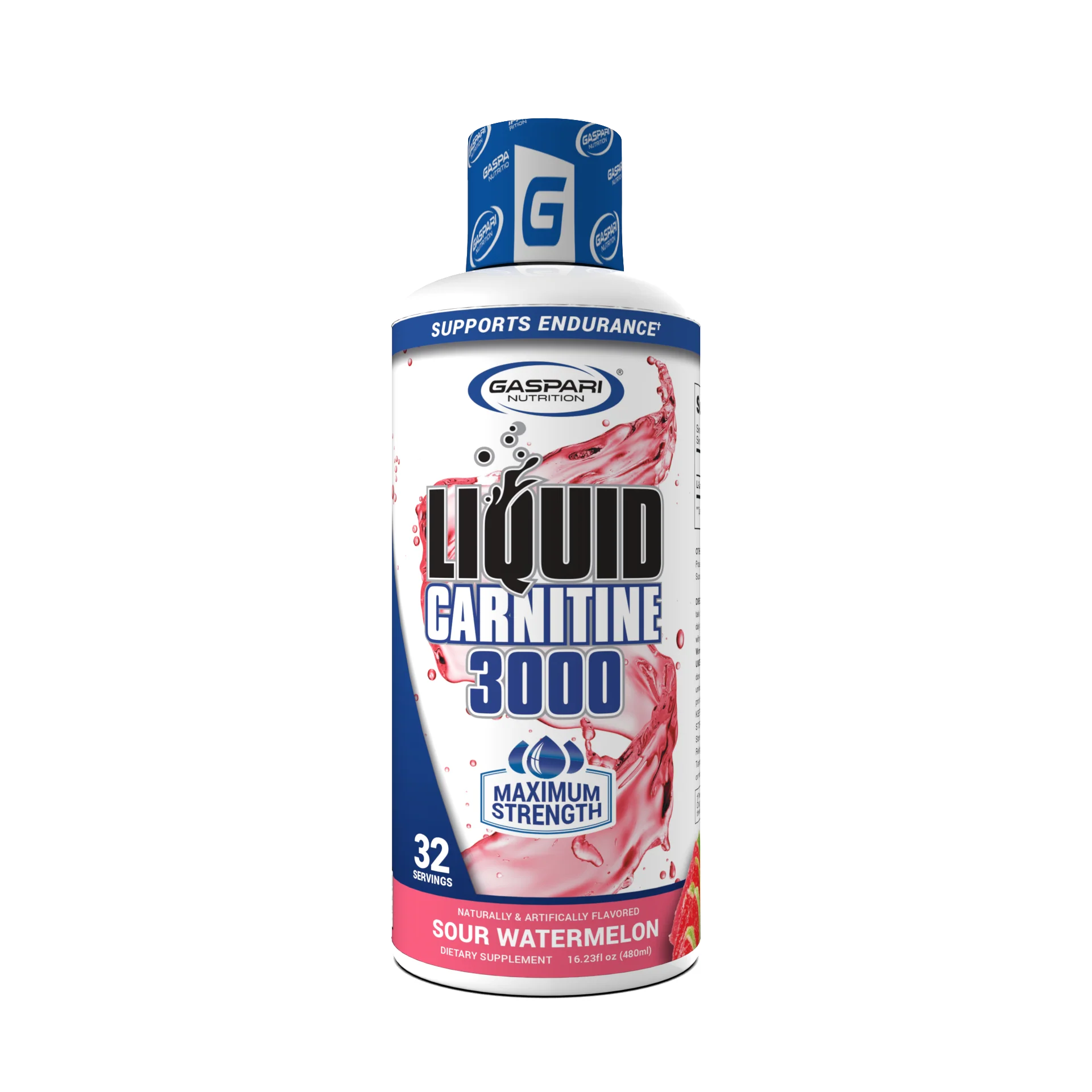 LC_SW_Front Gaspari Liquid L-Carnitine 3000 FAT LOSS SOUR WATERMELON
